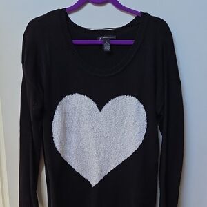 INC International Concepts Sequin Heart Sweater - Size Large